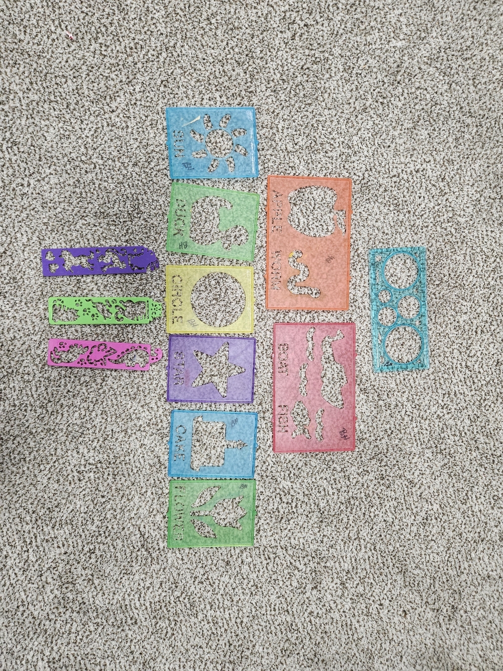 Colorful Assorted Stencil Set for Home Art - Multicolor